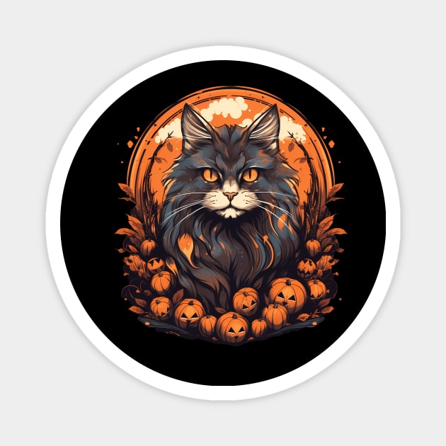 Maine Coon Cat Halloween, Cat Lover Magnet by logiamerch
